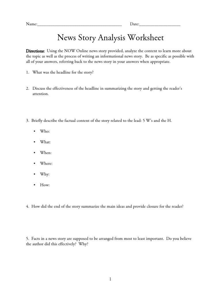 Written Document Analysis Worksheet Answers Lesson05 Pdf News