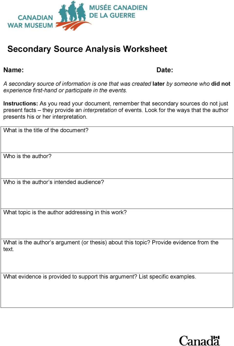 Written Document Analysis Worksheet Answers Paring Primary and Secondary sources Lesson Plan Pdf