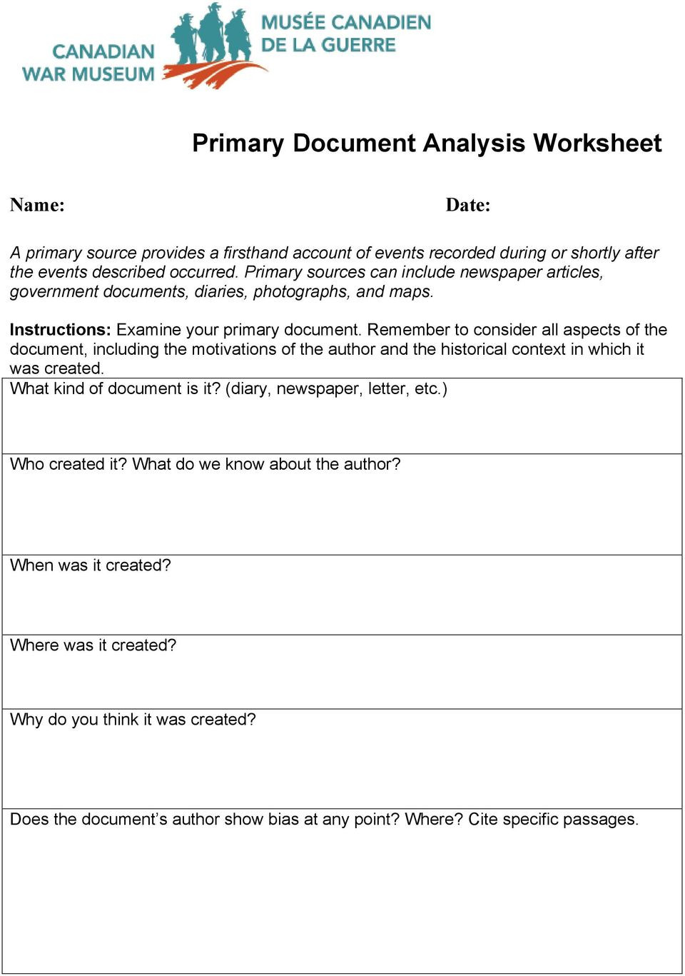 Written Document Analysis Worksheet Answers Paring Primary and Secondary sources Lesson Plan Pdf