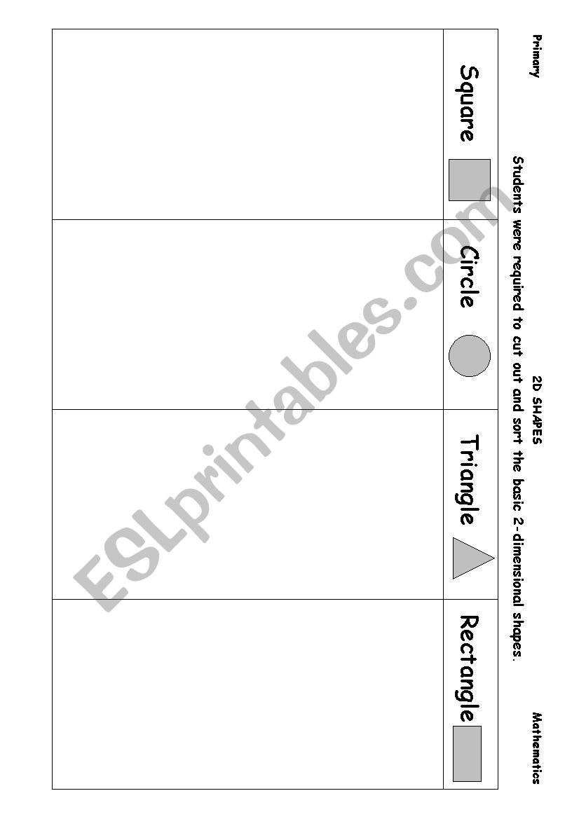 2 Dimensional Shapes Worksheet 2d Shapes Esl Worksheet by Miss De