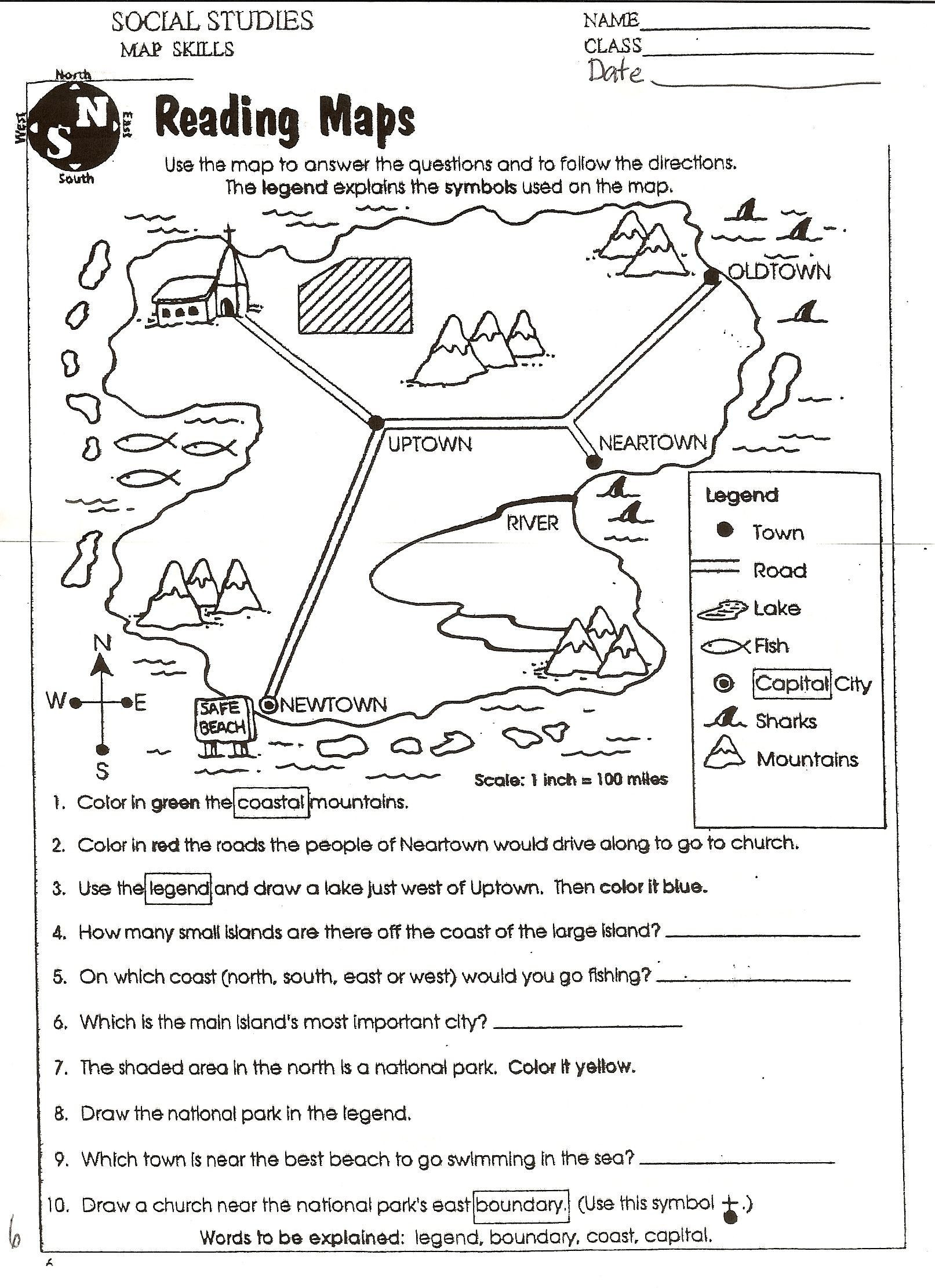 3rd Grade social Studies Worksheet Worksheet Map Scale 3rd Grade Valid social Stu S Skills