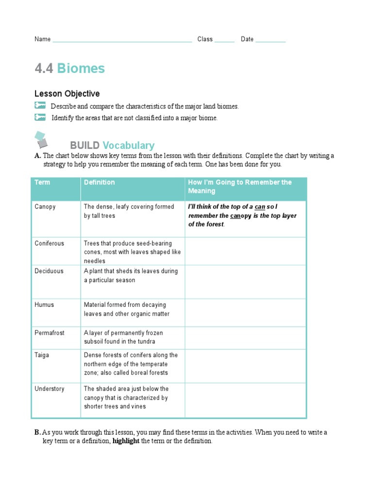 4 4 Biomes Worksheet Answers Ch 4 4 Ws Grassland forests