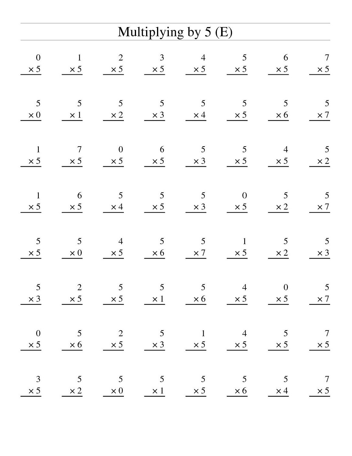6 Times Table Worksheet Free Times Table Worksheets Activity Shelter Time for 2nd