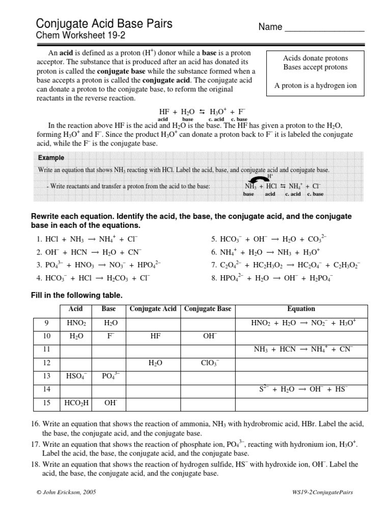 Acid and Bases Worksheet Answers 30 Conjugate Acid Base Pairs Worksheet Answers Worksheet