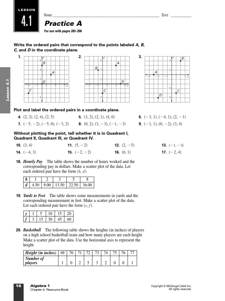 Algebra 1 Functions Worksheet Chapter Function Mathematics Equations Mcdougal Littell