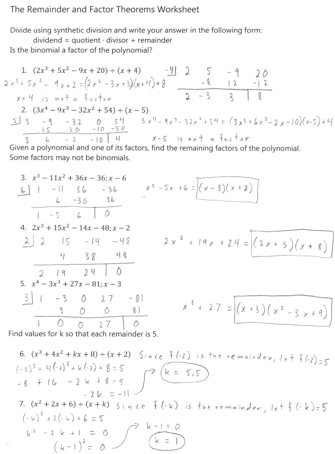 Algebra 2 Factoring Worksheet Algebra 2 Factoring Worksheet with Answers
