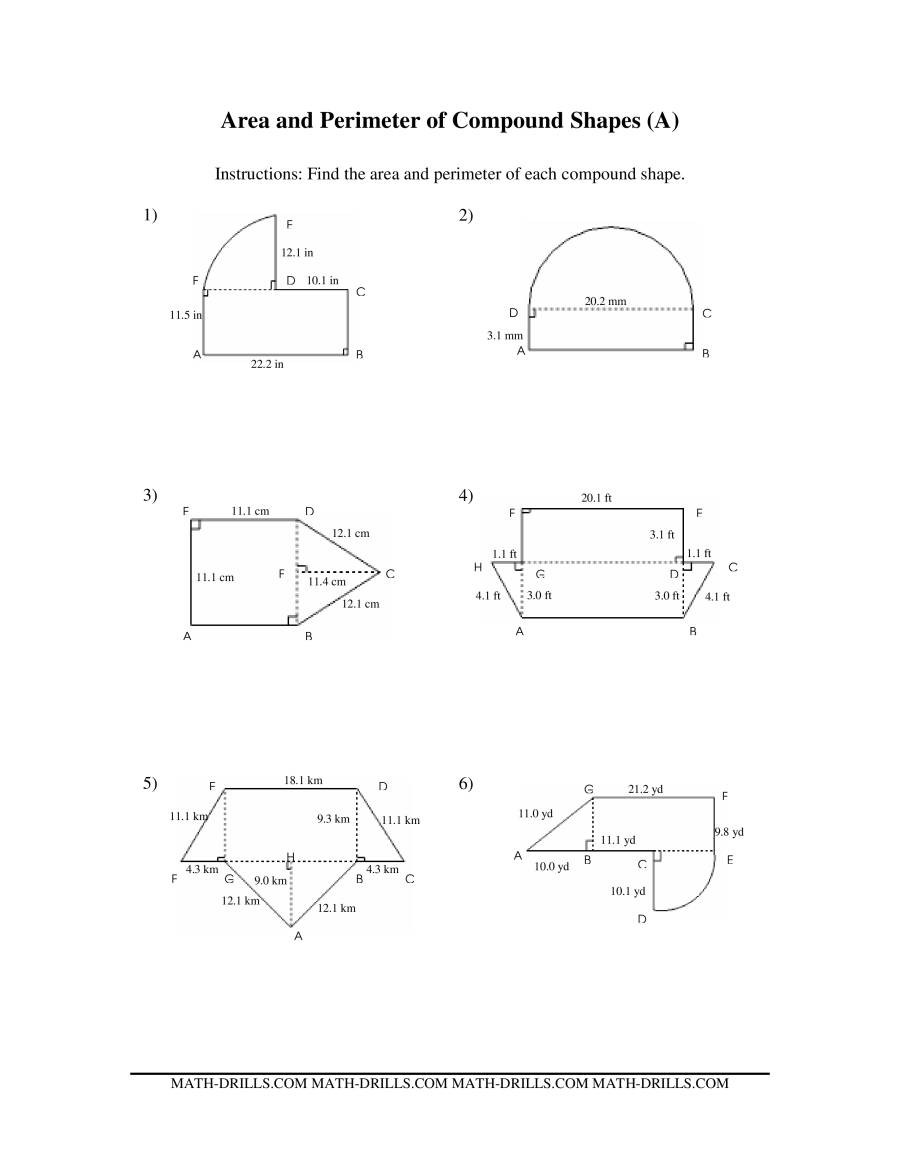 Area Of Irregular Shapes Worksheet area and Perimeter Of Pound Shapes A