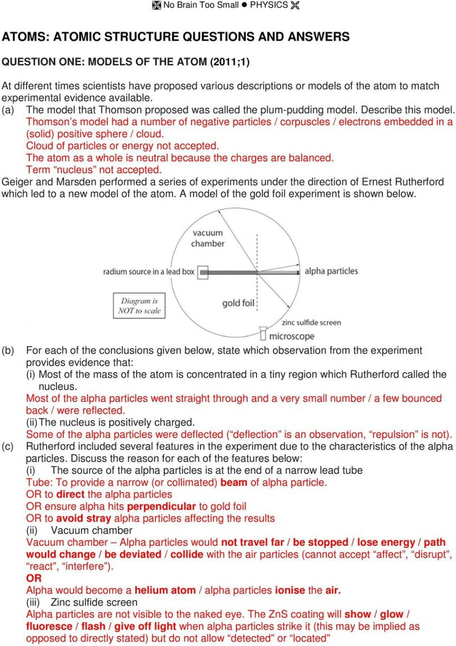Atomic theory Worksheet Answers Chapter 4 atomic Structure Worksheet Answer Key Pdf