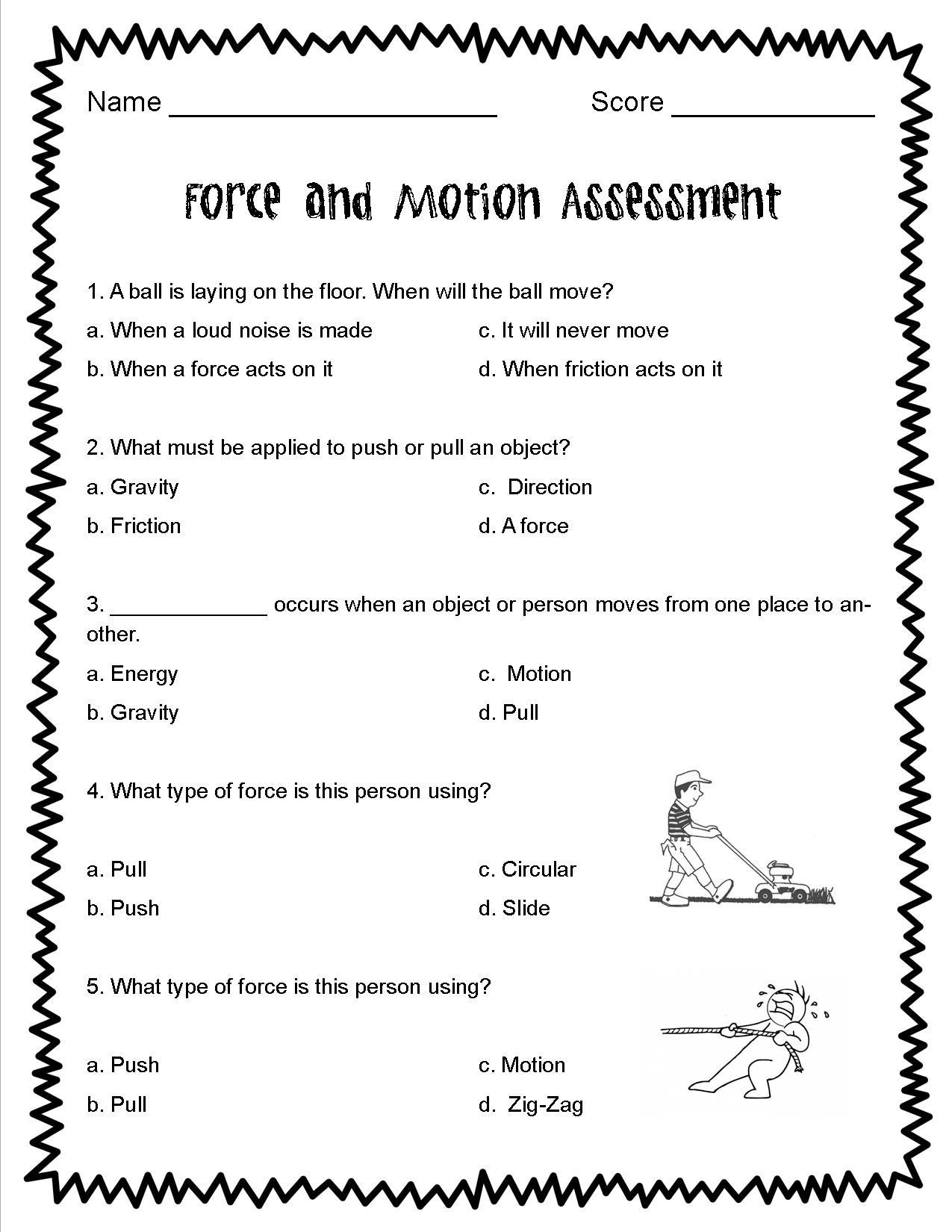 Bill Nye Motion Worksheet His is An assessment that Covers force and Motion Essential