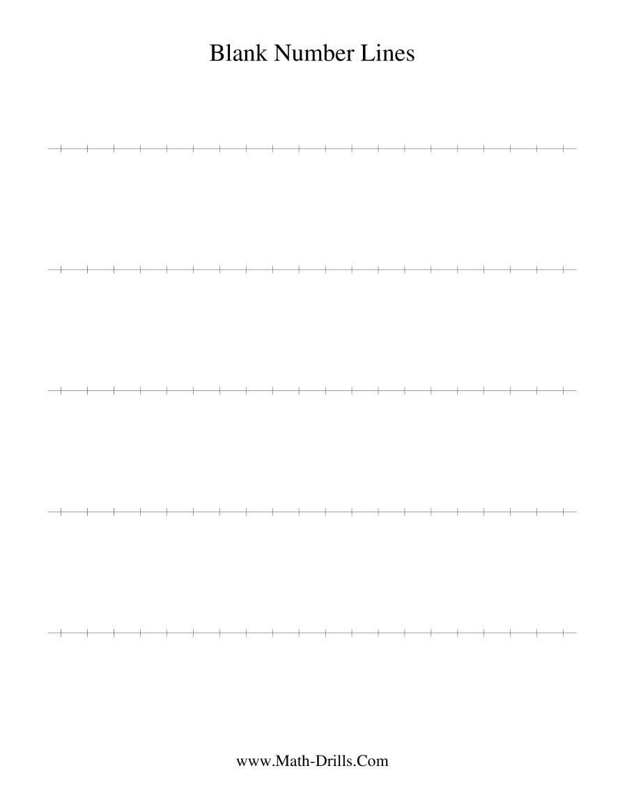 Blank Number Line Worksheet Blank Number Line