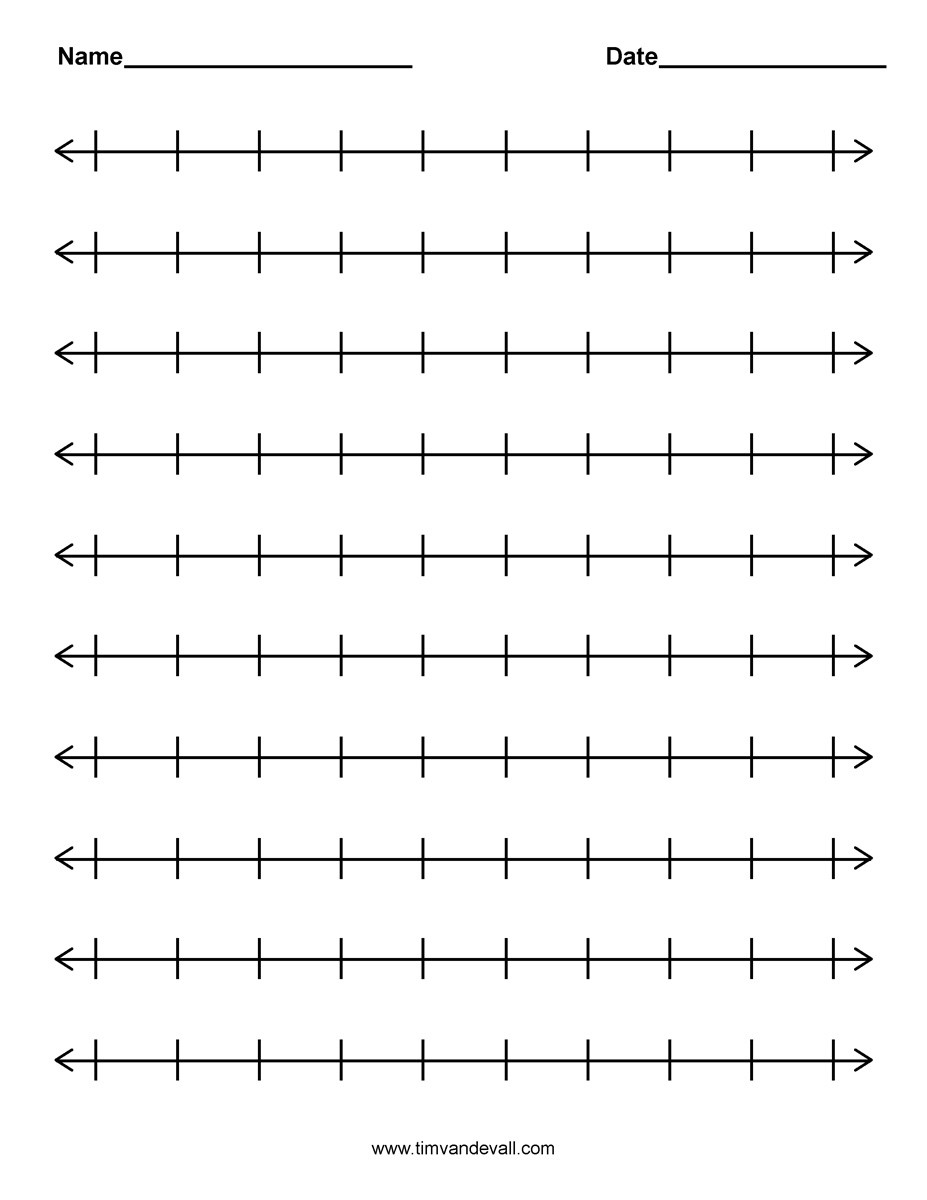 Blank Number Line Worksheet Blank Number Line Templates Tim S Printables