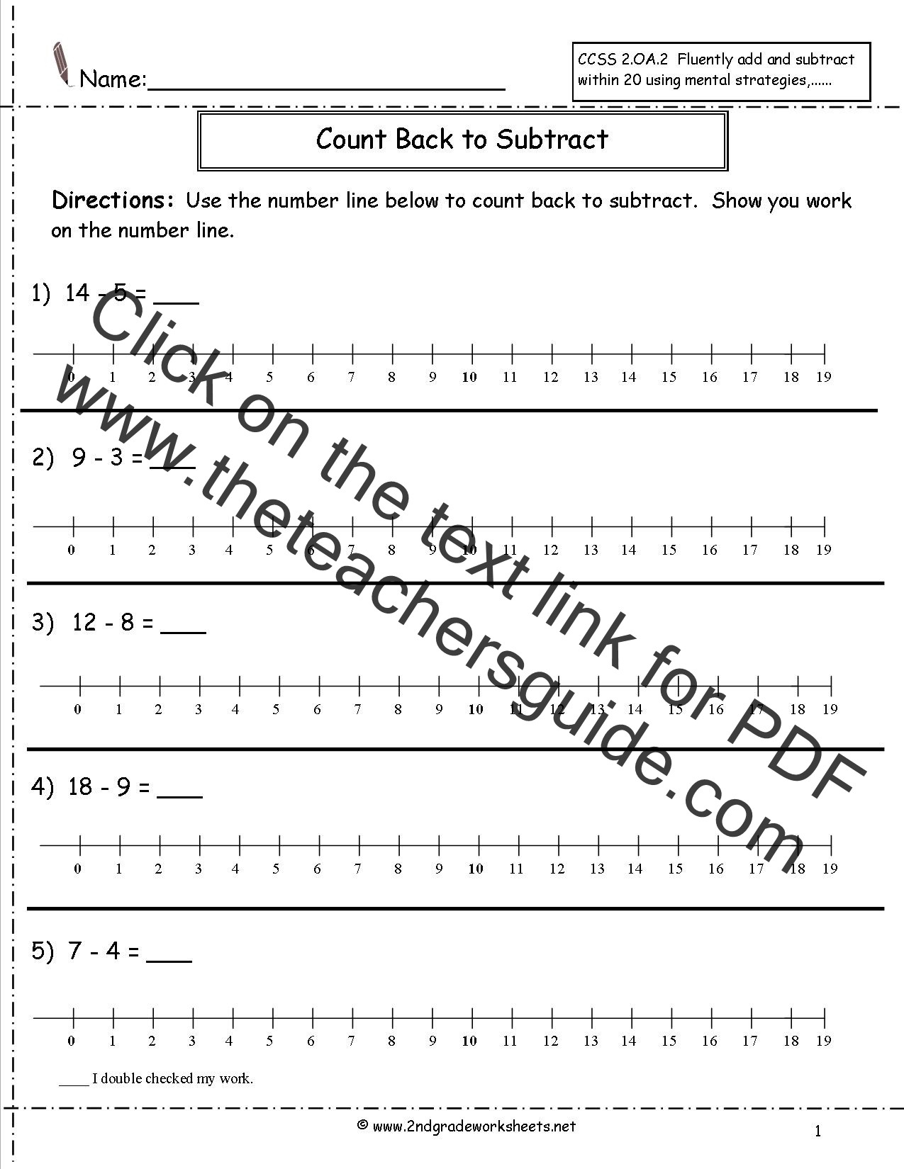 Blank Number Line Worksheet Number Line Subtraction Worksheet