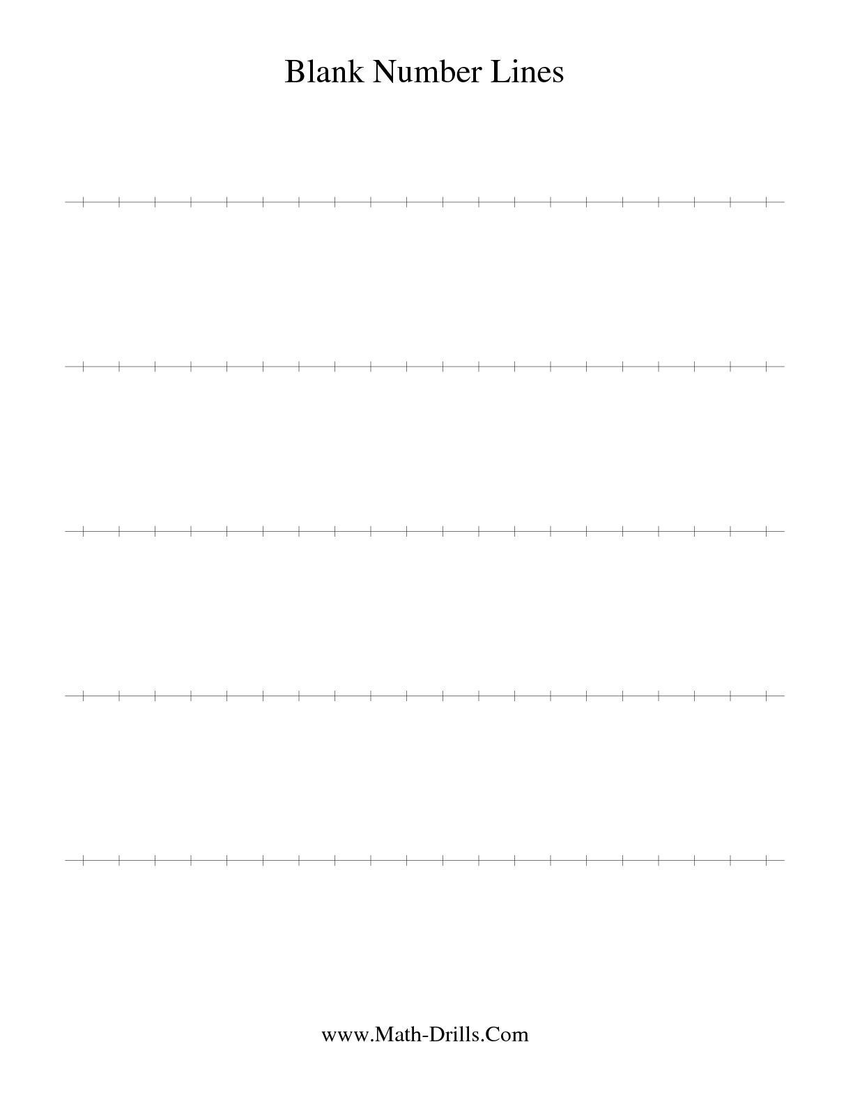 Blank Number Line Worksheet the Blank Number Line Math Worksheet From the Number Sense