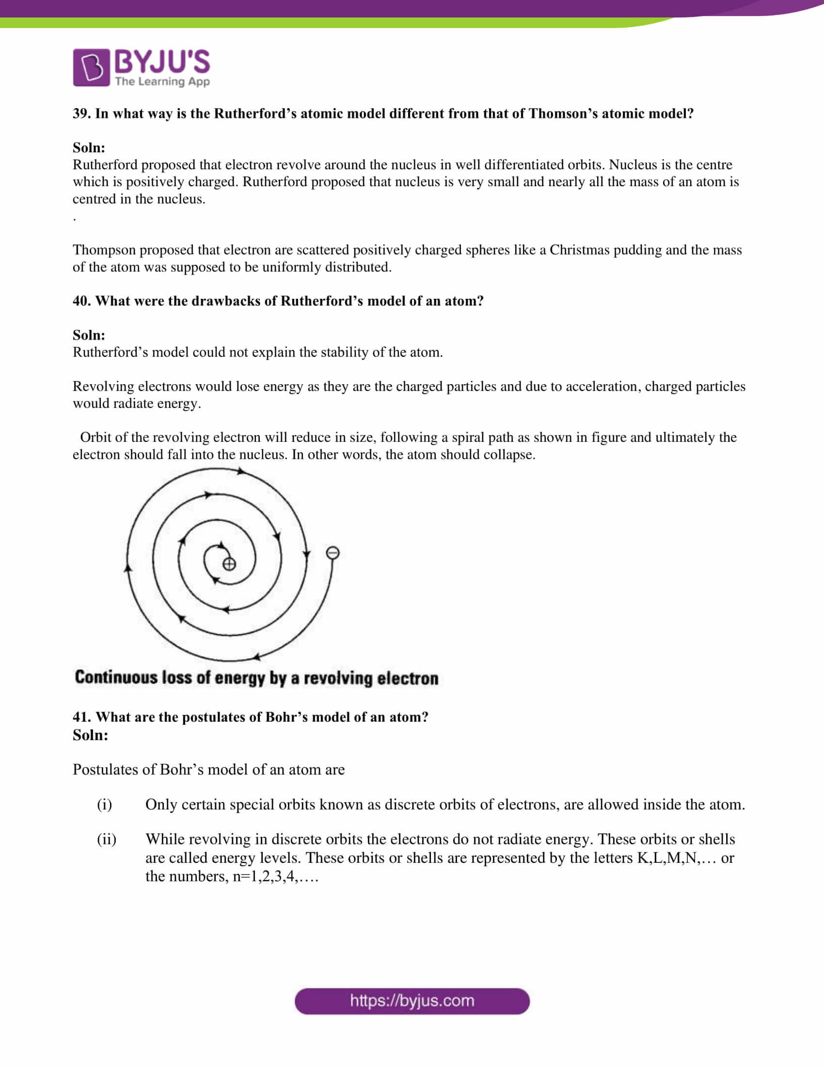 Bohr Model Worksheet Answers Ncert Exemplar Class 9 Science solutions Chapter 4