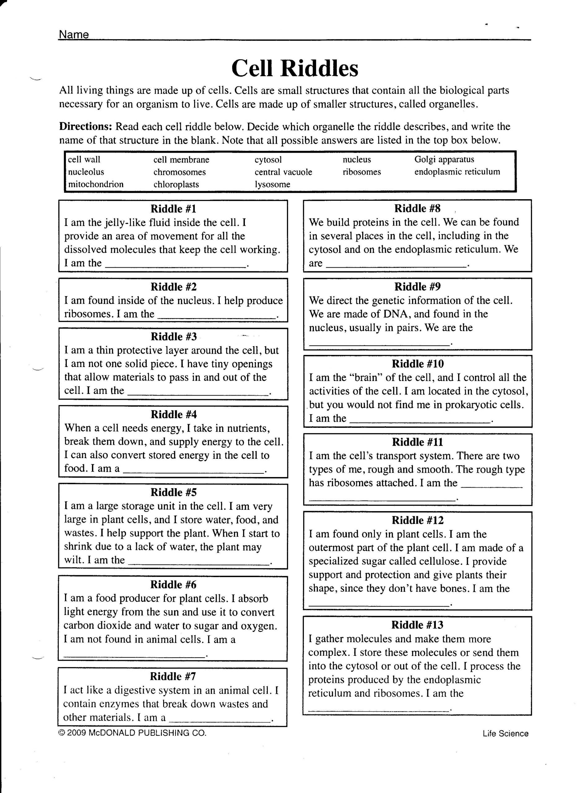 Cell organelles Worksheet Answers Pin by Kristy Templar On Genetics Lessons In 2020