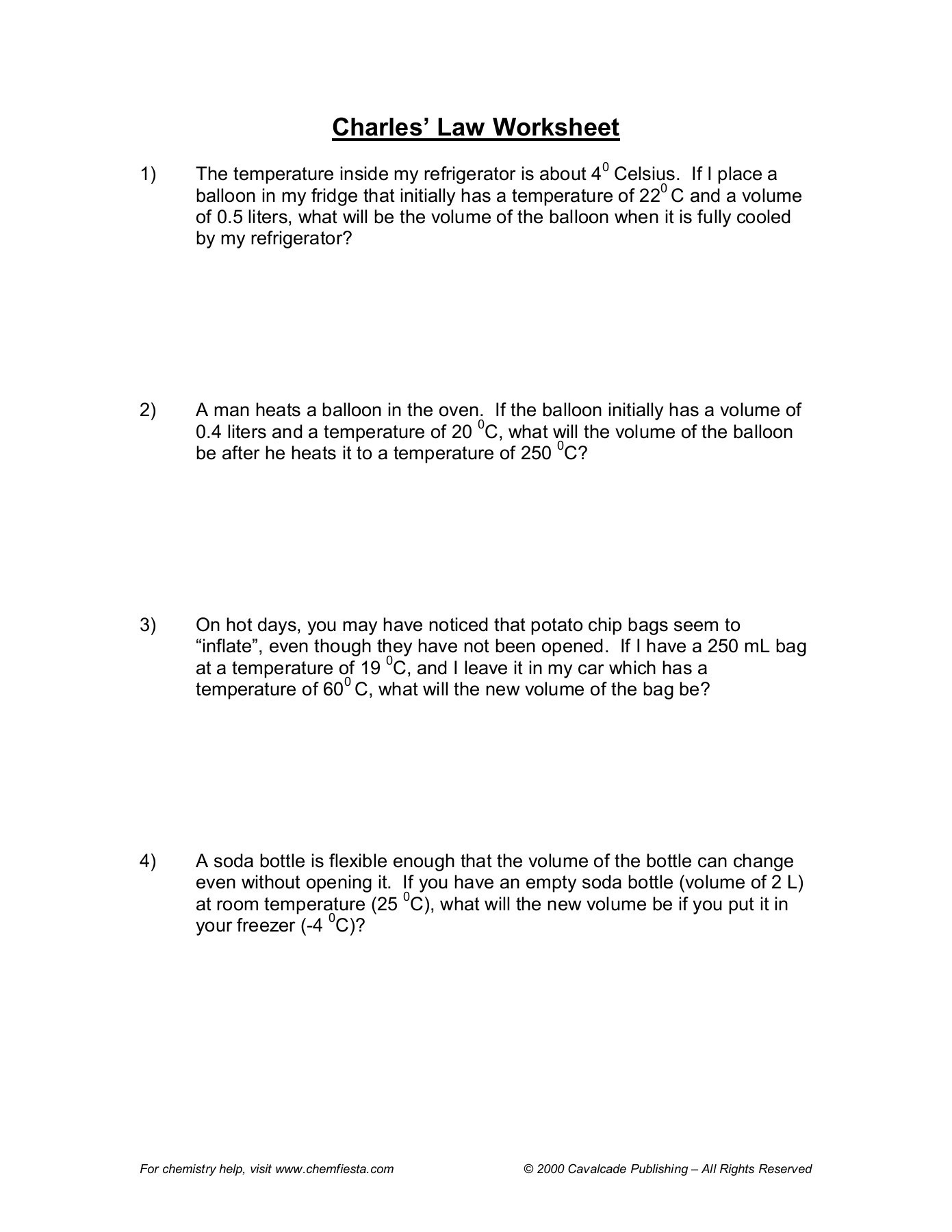 Charles Law Worksheet Answers Charles Law Worksheet Misterguchinkster Pages 1