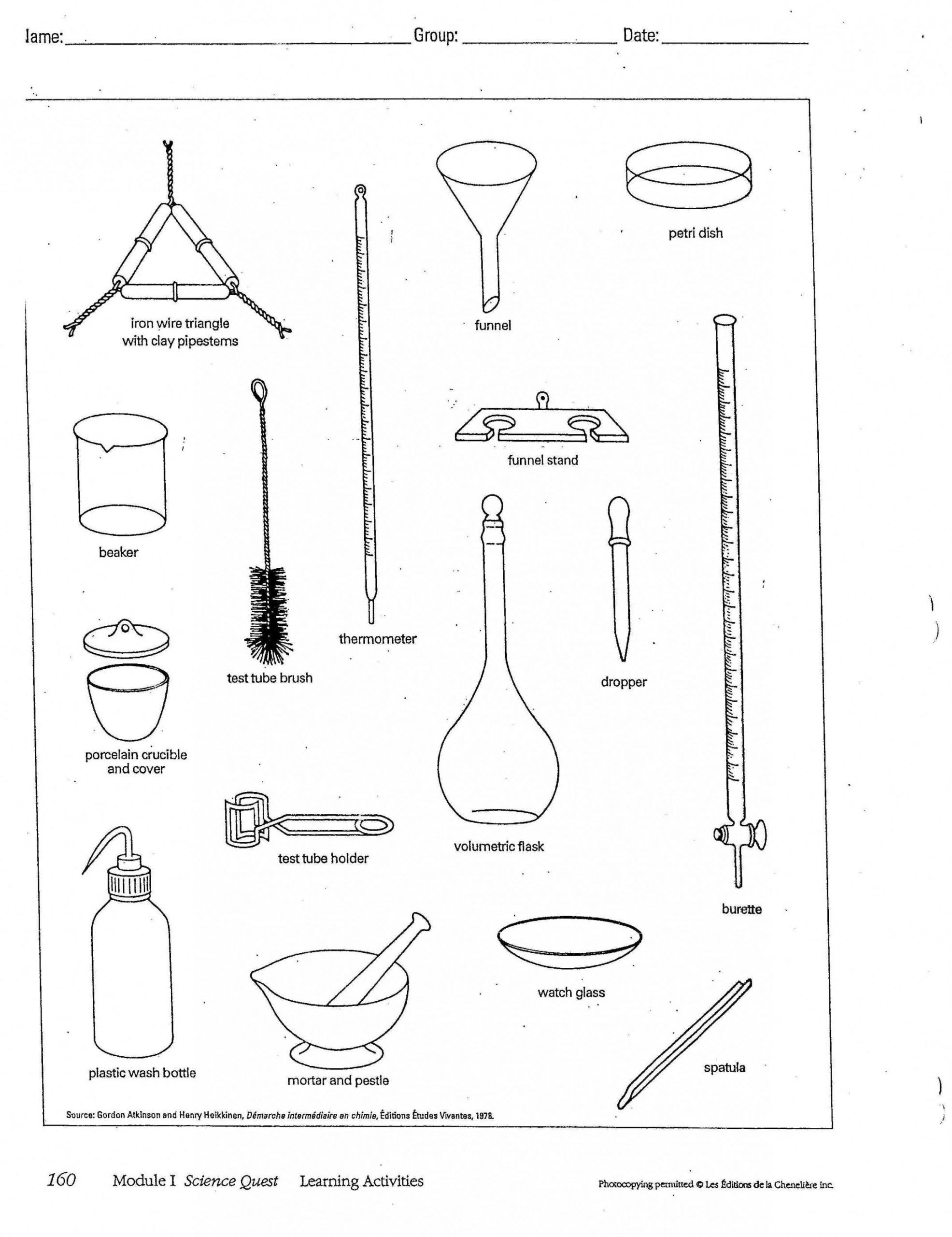 Chemistry Lab Equipment Worksheet Elegant Laboratory tools Worksheet