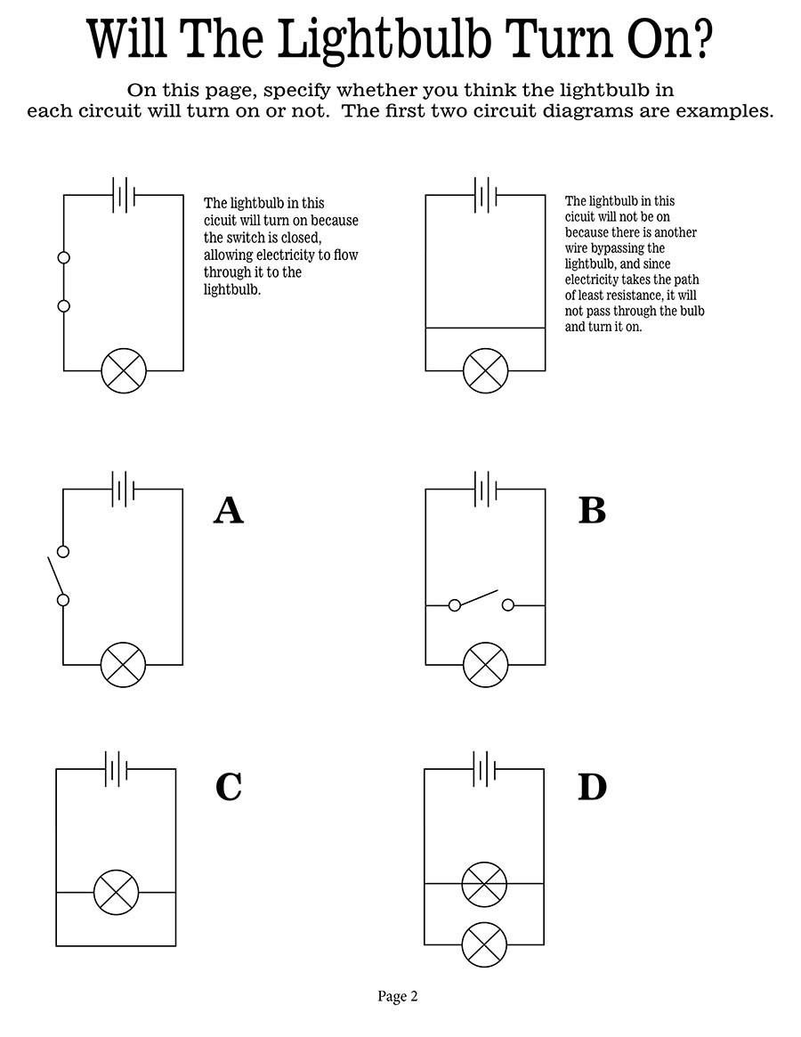 Circuits Worksheet Answer Key Racing to the Future Science Lesson and Worksheet 1 Basic