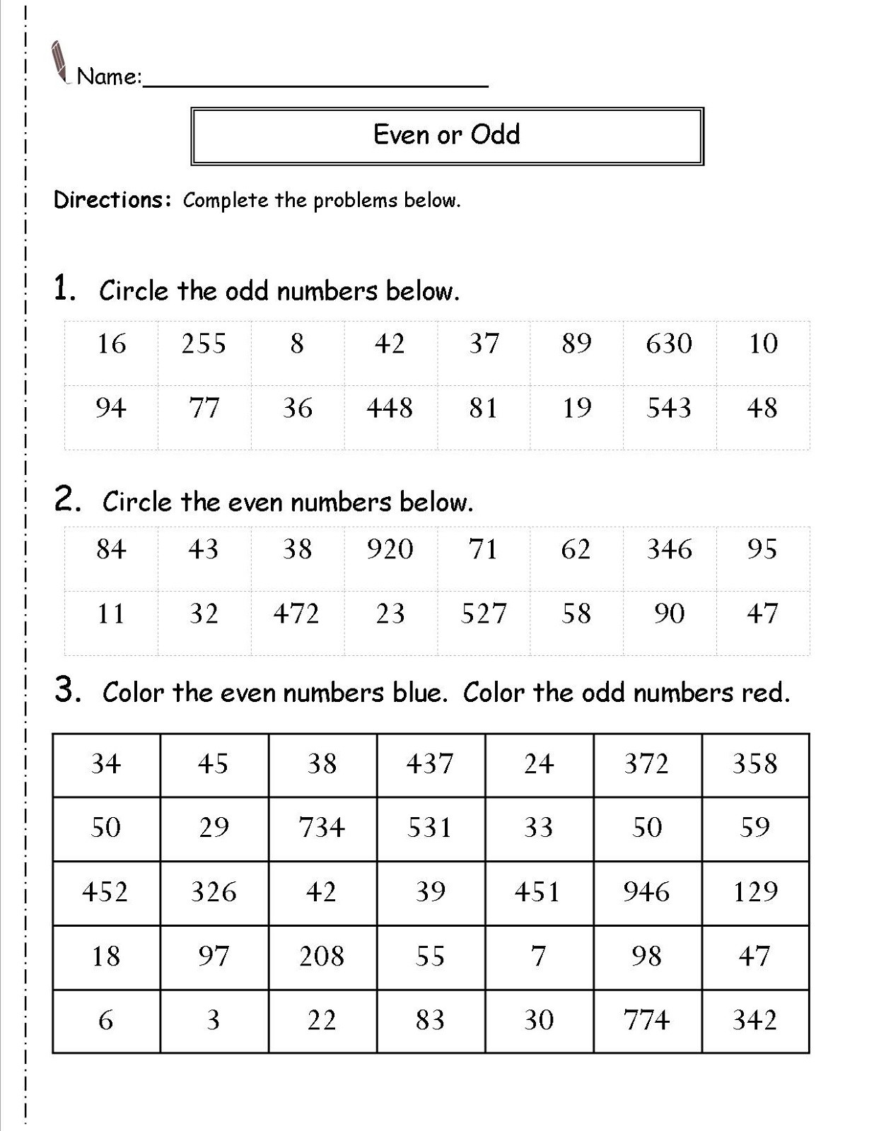 Classifying Real Numbers Worksheet Odd and even Number Worksheets