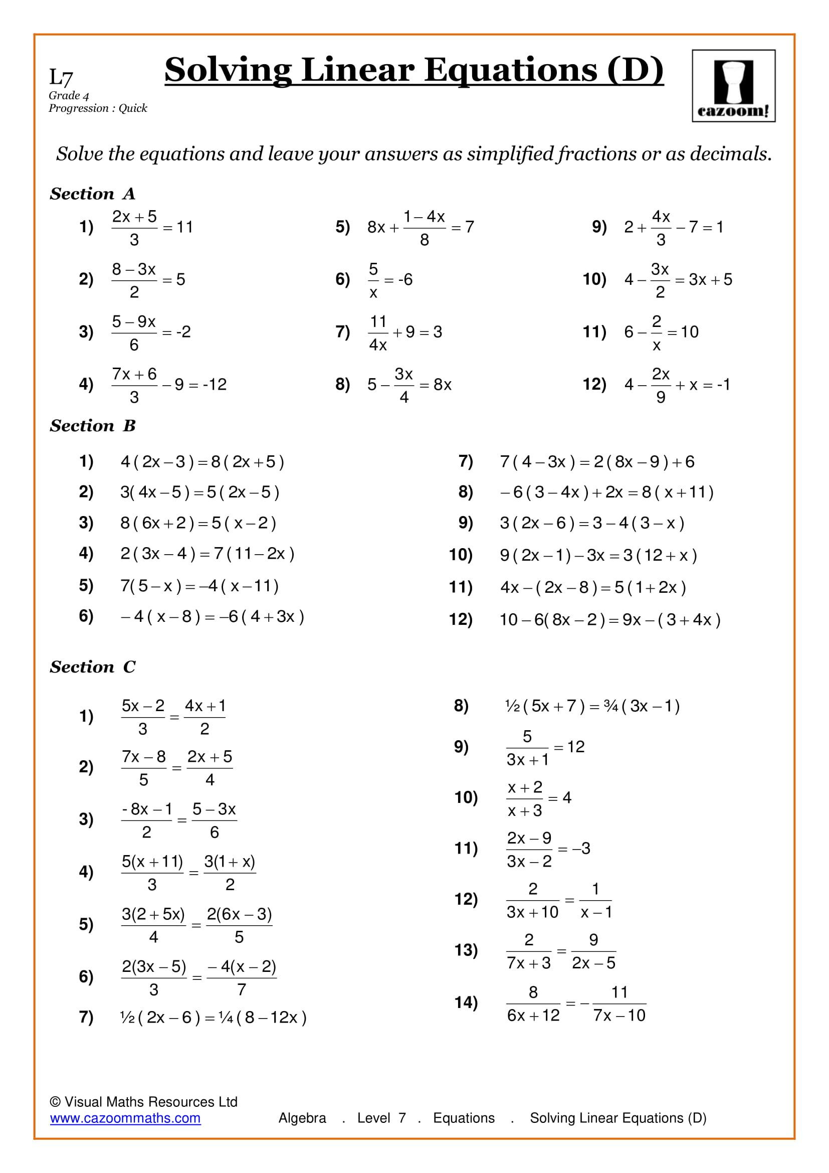 Combining Like Terms Worksheet Pdf Math Worksheets Grade 7 Algebra