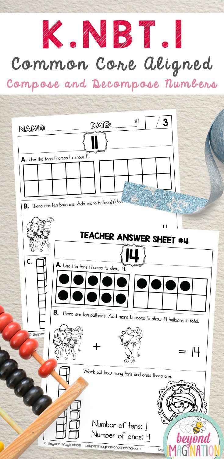 Composing and Decomposing Numbers Worksheet Kindergarten Math Worksheets Pose and De Pose Numbers