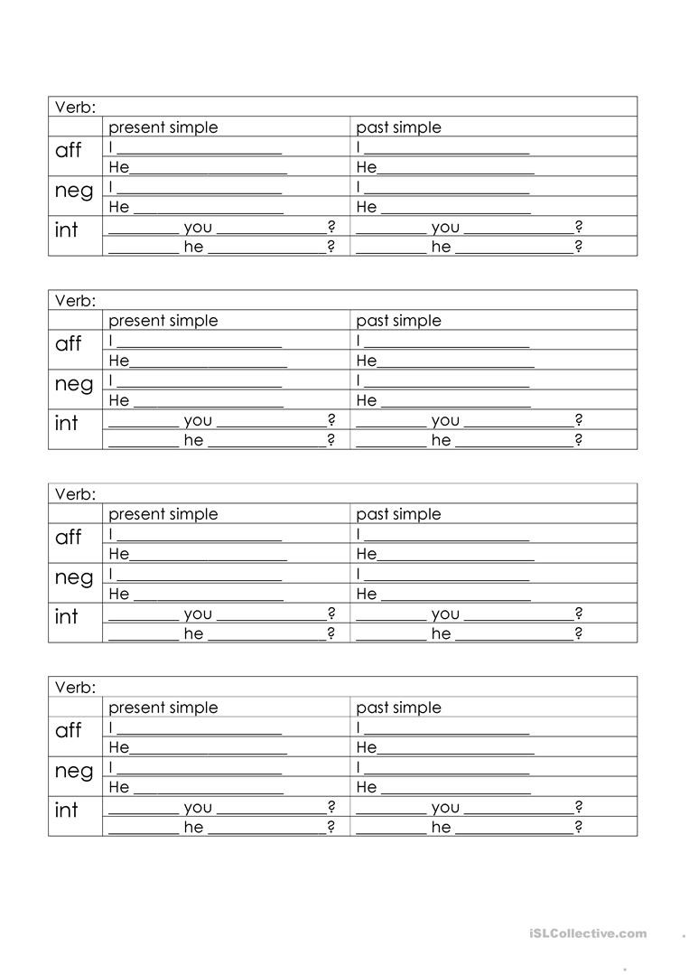 Composition Of Transformations Worksheet Simple Present Simple Past Transformation English Esl
