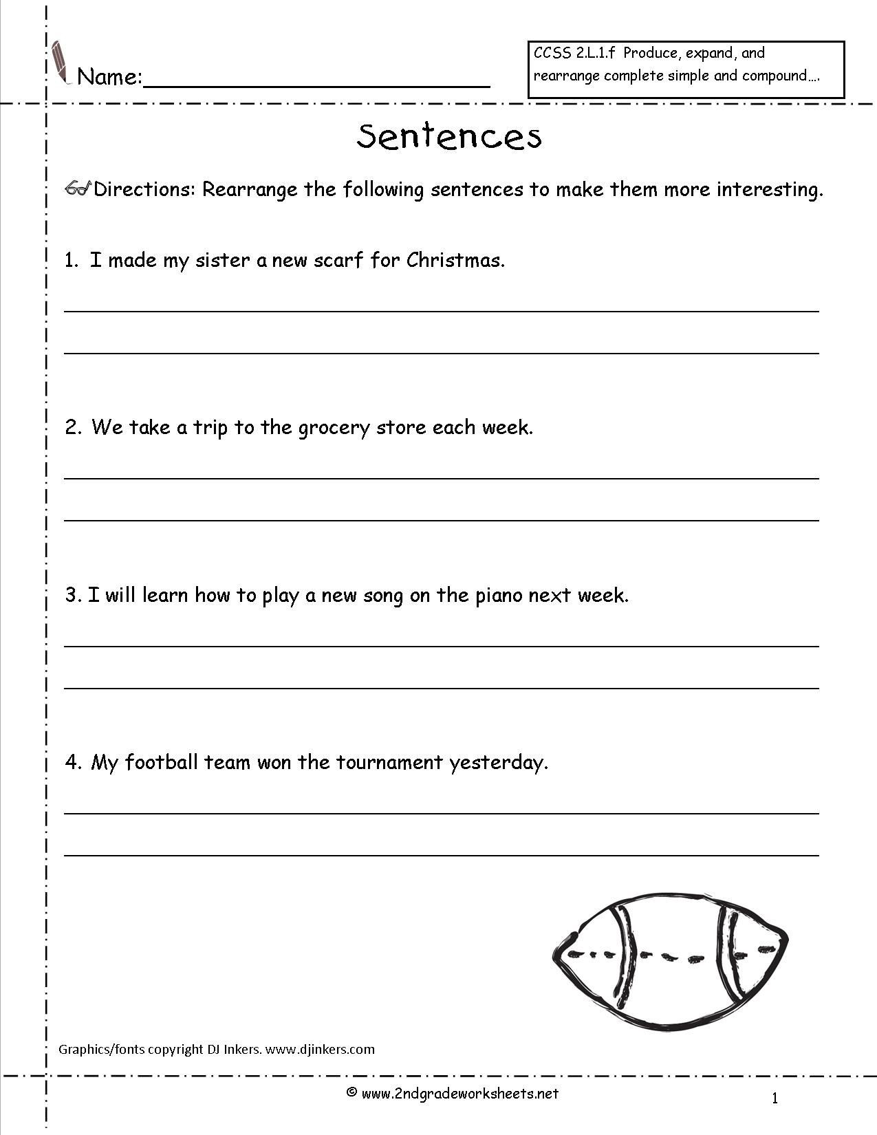 Compound Sentences Worksheet Pdf Rearrange Sentences Worksheet