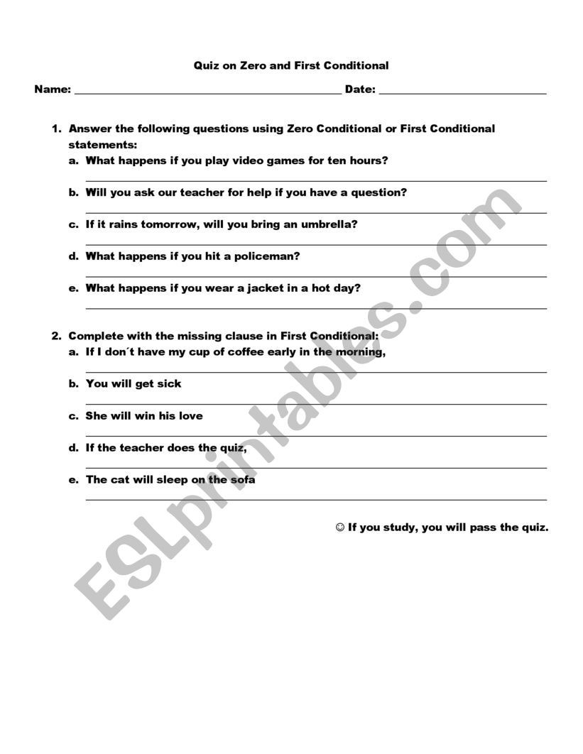 Conditional Statements Worksheet with Answers Zero and First Conditional Esl Worksheet by Angiems