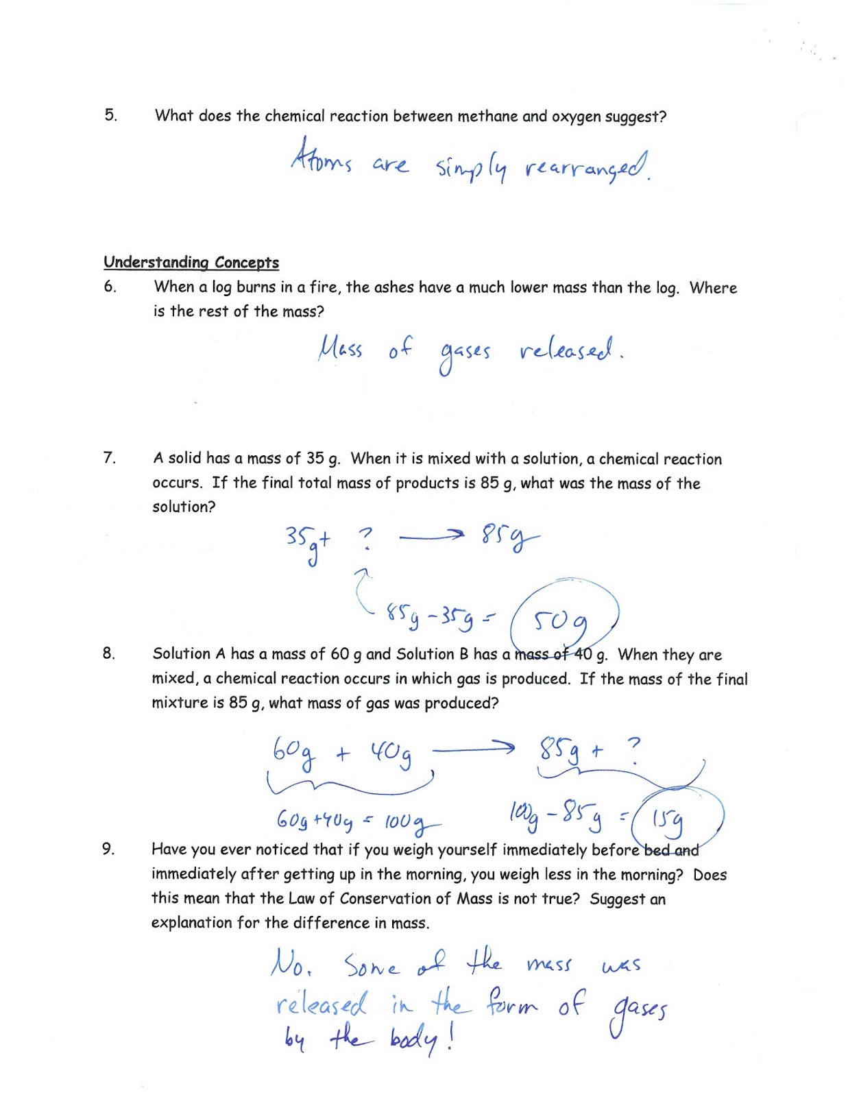 Conservation Of Mass Worksheet Mr Kasprick S Science 10 Class Cr3 Represent Chemical