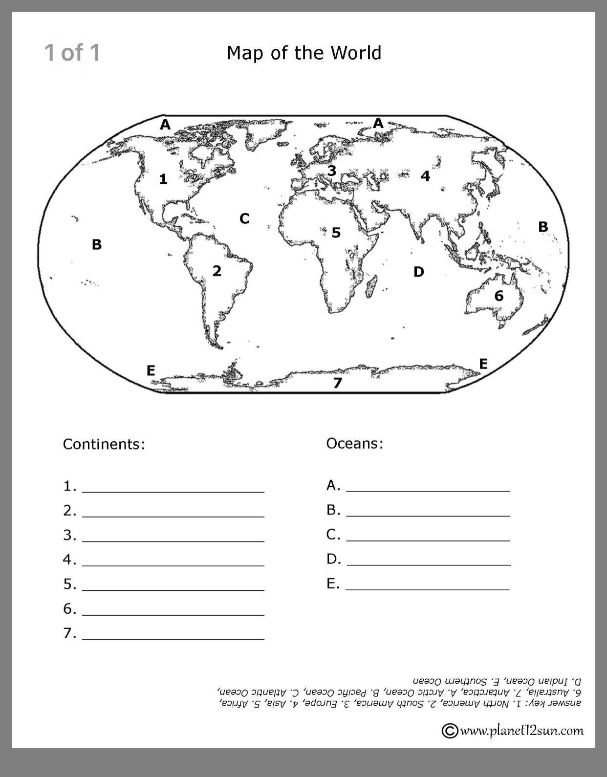 Continents and Oceans Worksheet Pin by Dawn Tran On Geography for Ava with Images