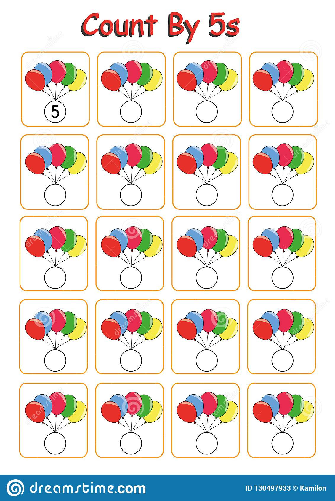 Counting by 5s Worksheet Count by 5s Practice Worksheet Write the Missing Numbers