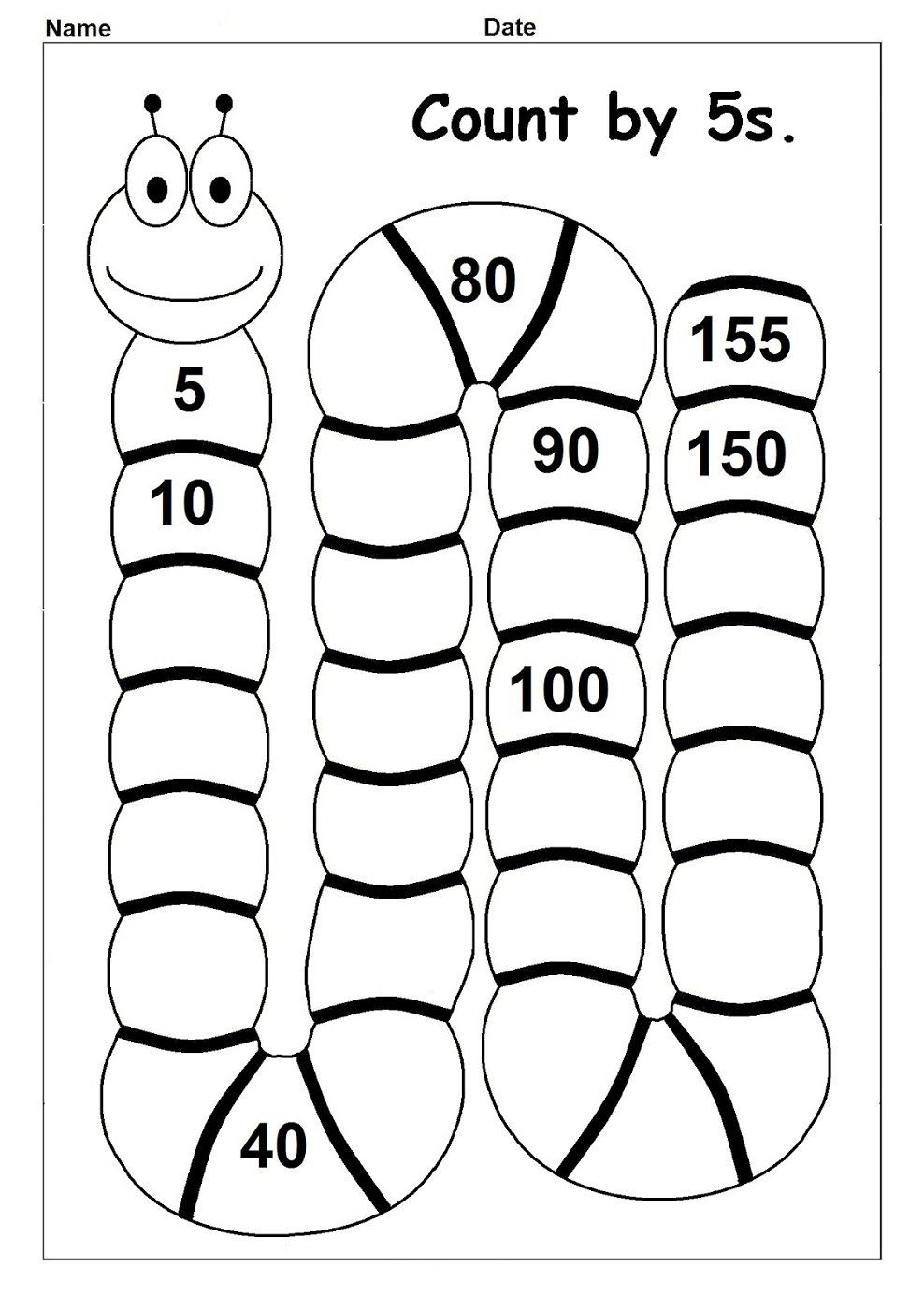 Counting by 5s Worksheet Skip Count by 5 Worksheet
