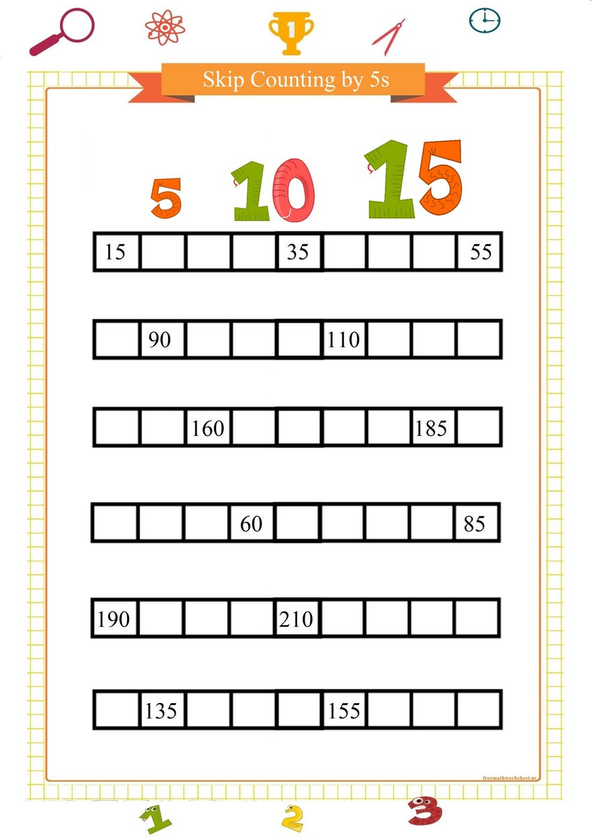 Counting by 5s Worksheet Skip Counting by 5s Worksheet Free Math Worksheets