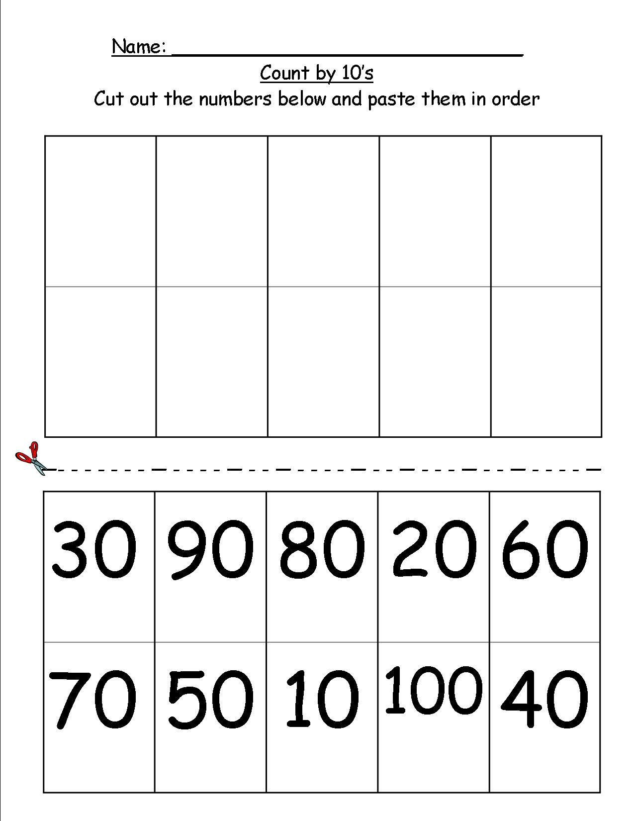 Counting In 10s Worksheet Copied A Handout and now It is Free Counting by 10 S