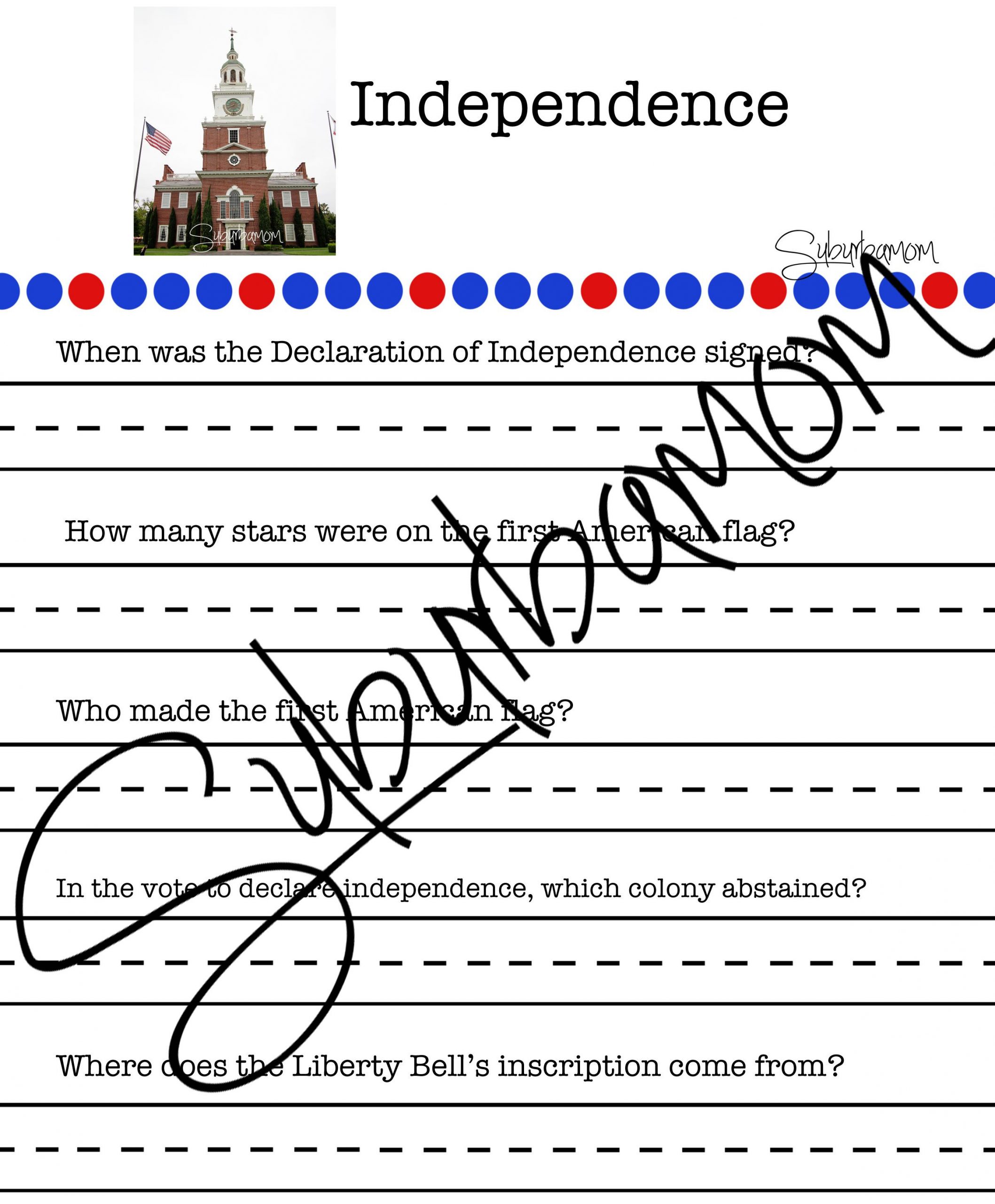 Declaration Of Independence Worksheet Teaching Independence Day