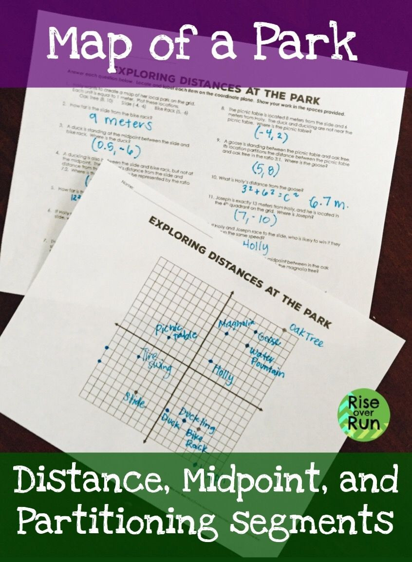 Distance and Midpoint Worksheet Answers Distance Midpoint Partitioning Line Segments Map Activity