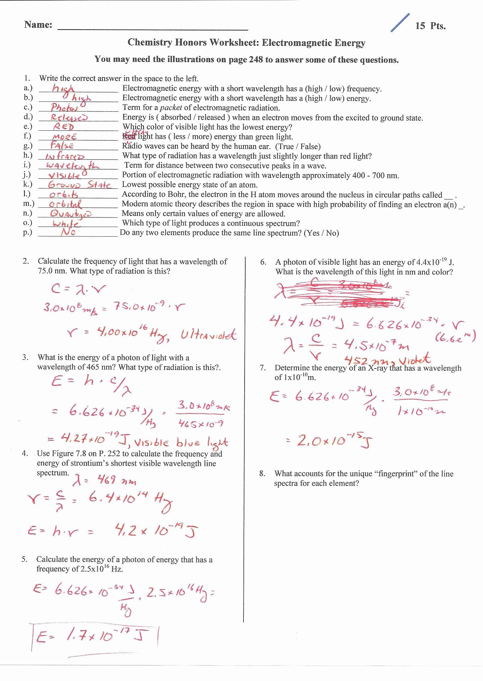 Electron Configuration Practice Worksheet Answers 50 Introduction to Energy Worksheet In 2020