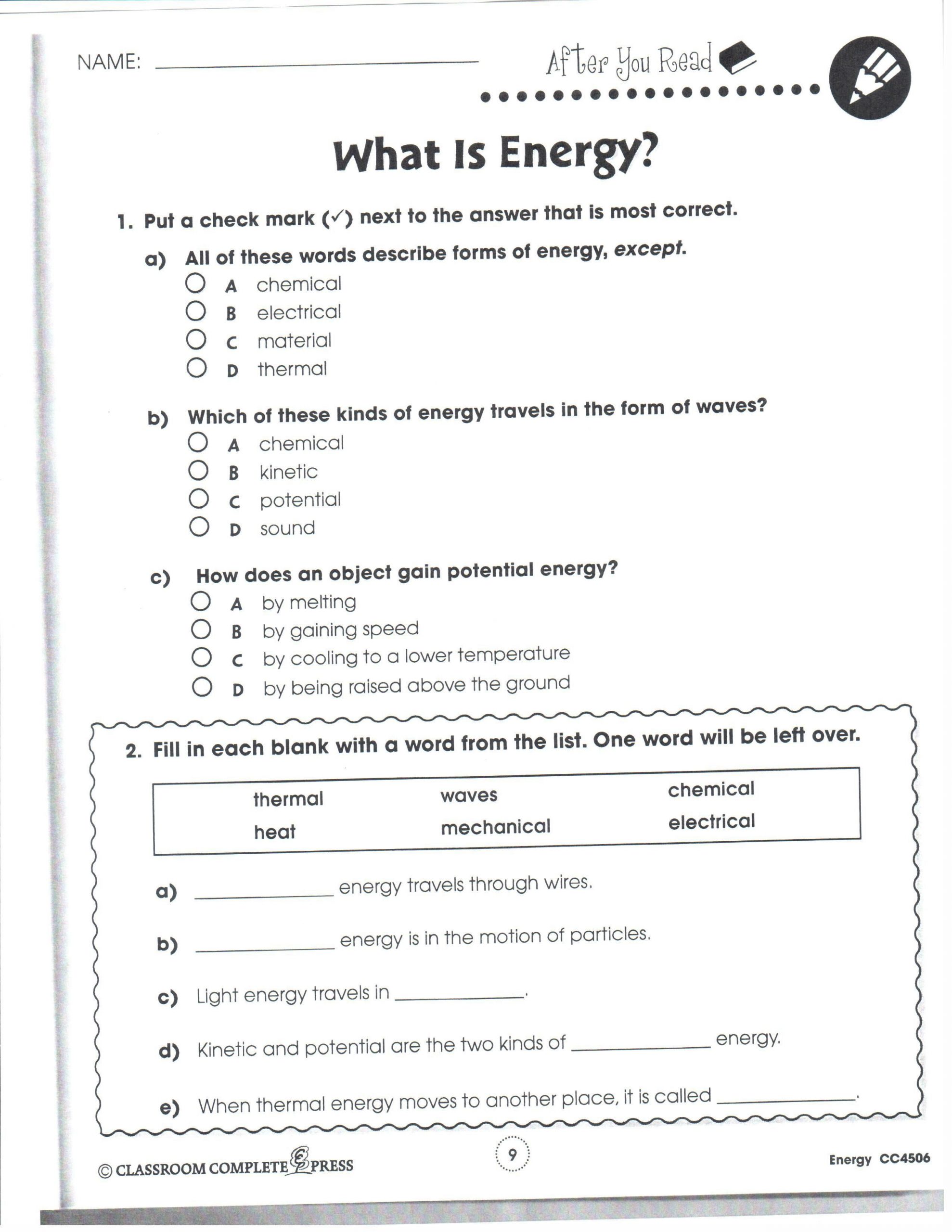 Energy Transformation Worksheet Pdf Linear Energy Transformation Worksheet Answers