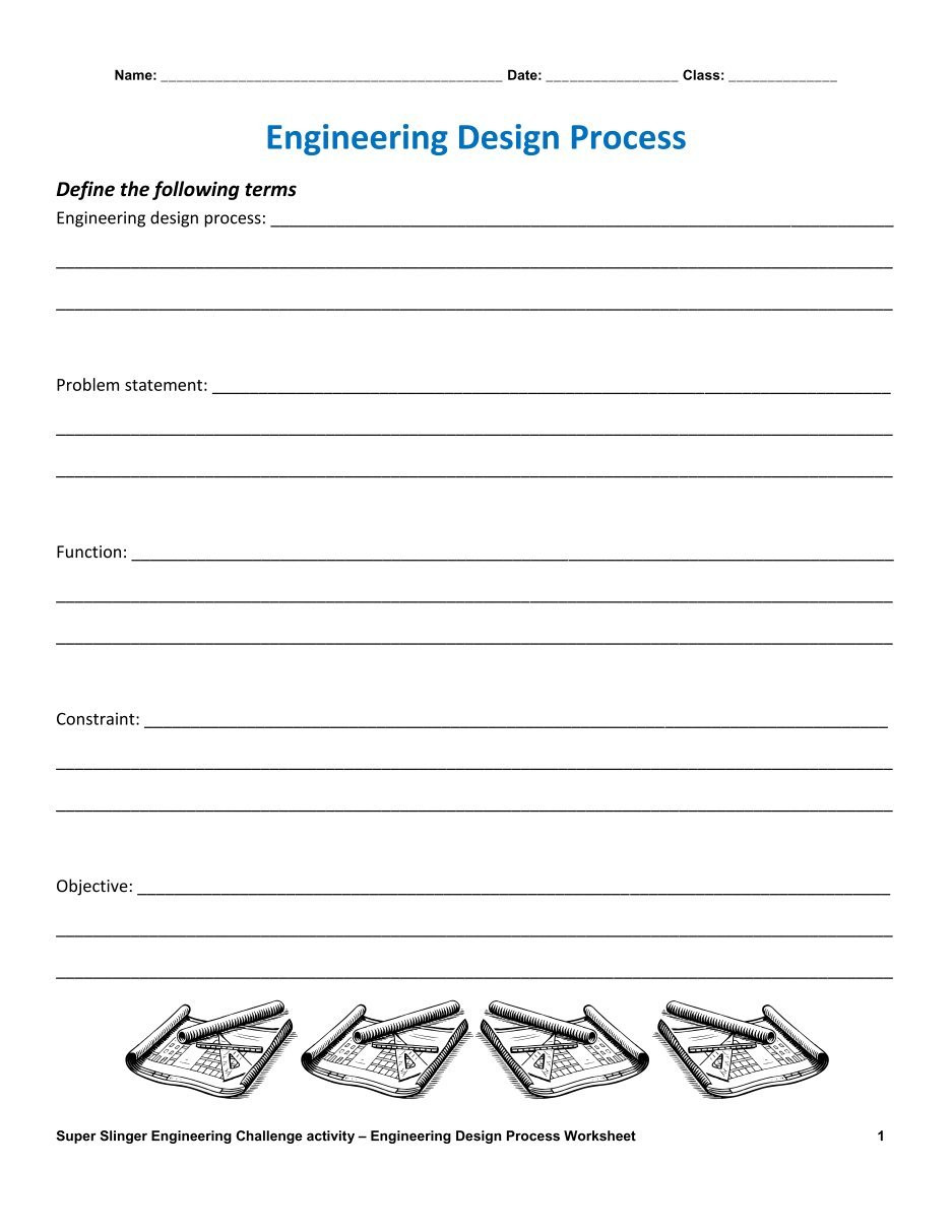 Engineering Design Process Worksheet Automotive Sport Blog Engineering Design Process Worksheet