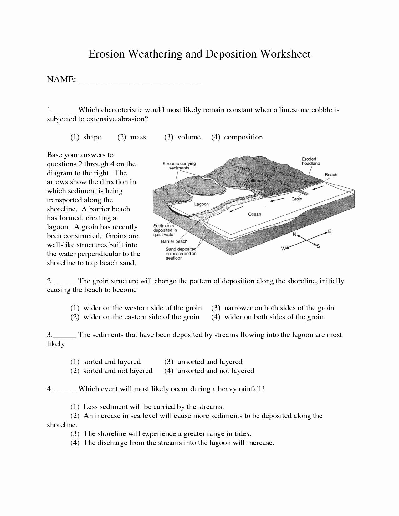 Erosion and Deposition Worksheet Weathering Erosion and Deposition Worksheet Elegant 16 Best