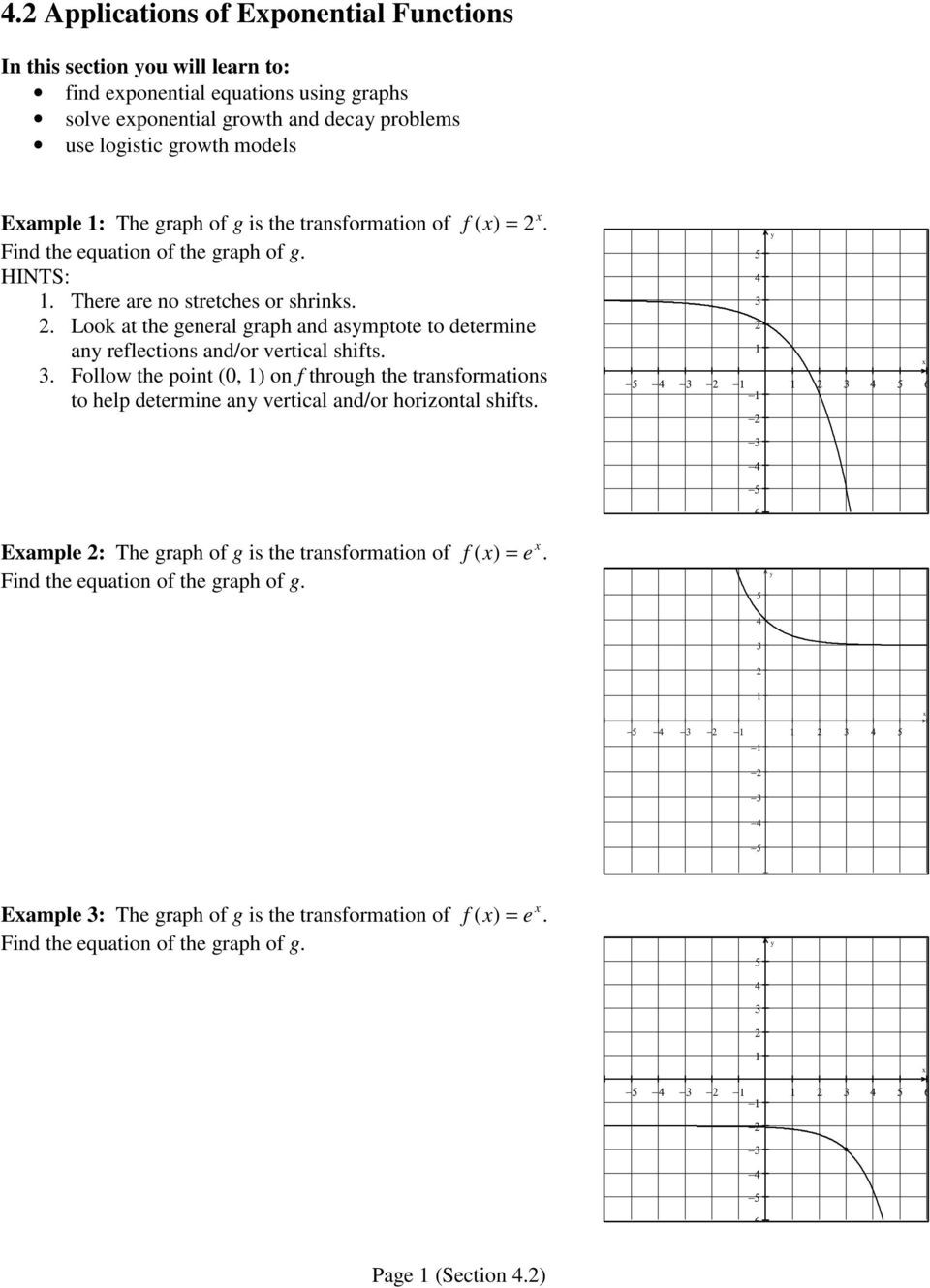 Exponential Functions Worksheet Answers 4 2 Applications Of Exponential Functions Pdf Free Download