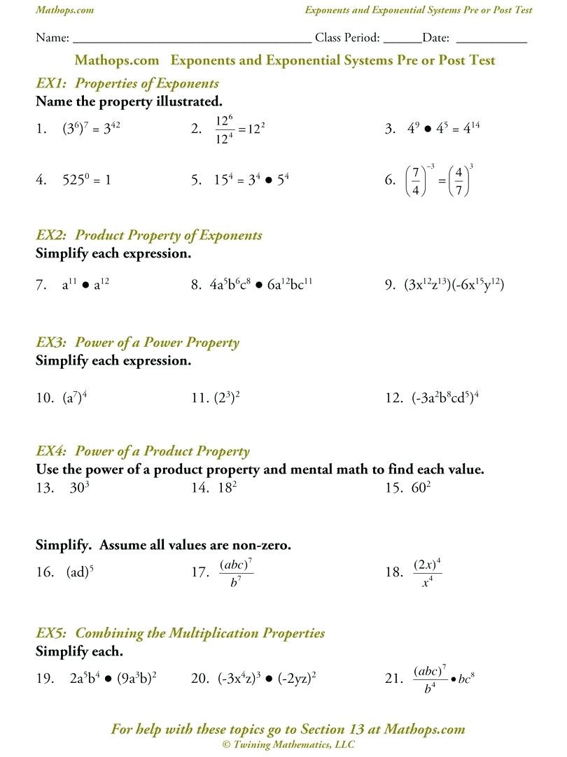 Exponential Functions Worksheet Answers Exponential Function Growth and Decay Worksheet