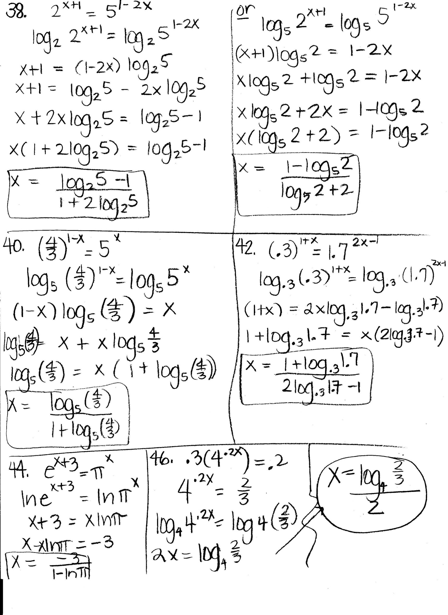 Exponential Functions Worksheet Answers Pre Calculus Honors Mrs Higgins
