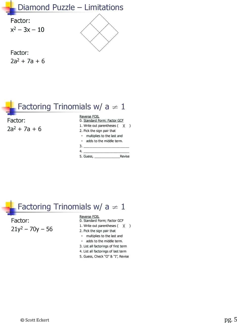 Factoring Ax2 Bx C Worksheet Factoring Trinomials the form X2 Bx C Worksheet