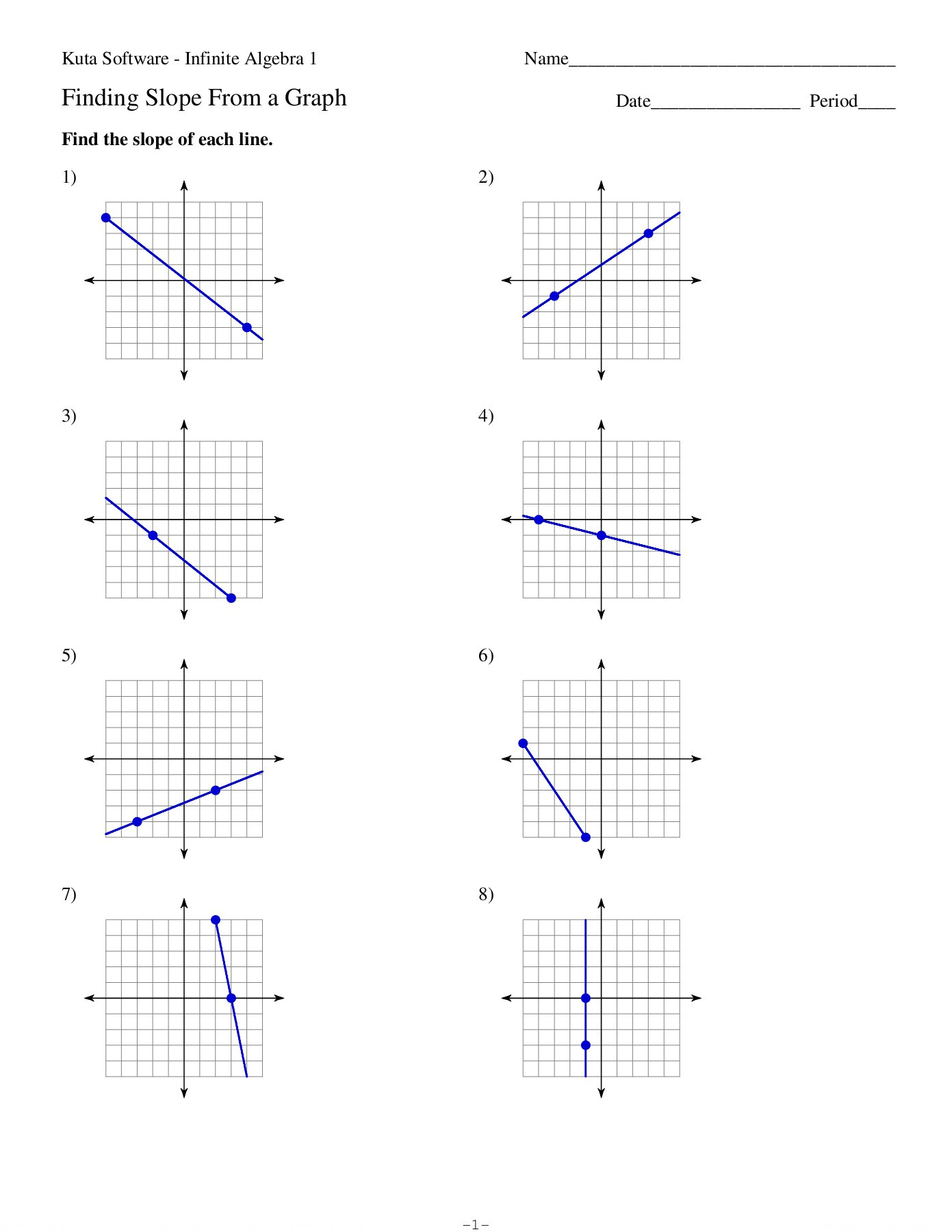 Find the Slope Worksheet Slope From A Graph Math with Ms Dallon Pages 1 4 Text