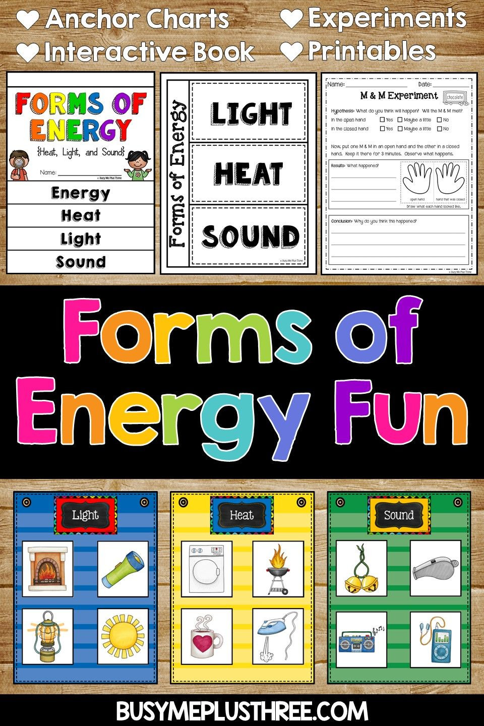 Forms Of Energy Worksheet forms Of Energy Set with Heat Light and sound Activities