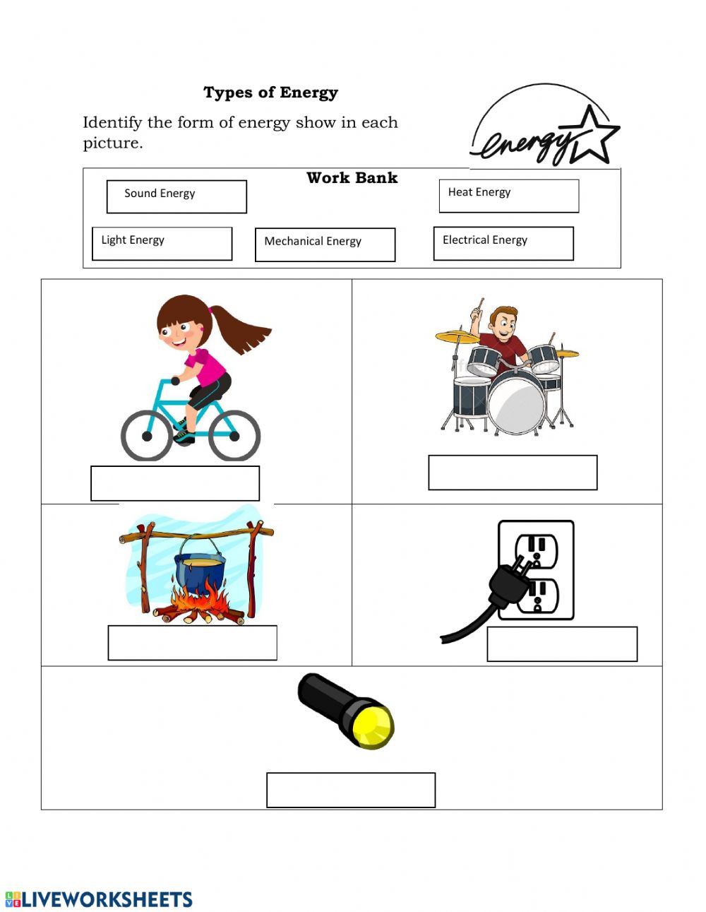 Forms Of Energy Worksheet Types Of Energy Interactive Worksheet