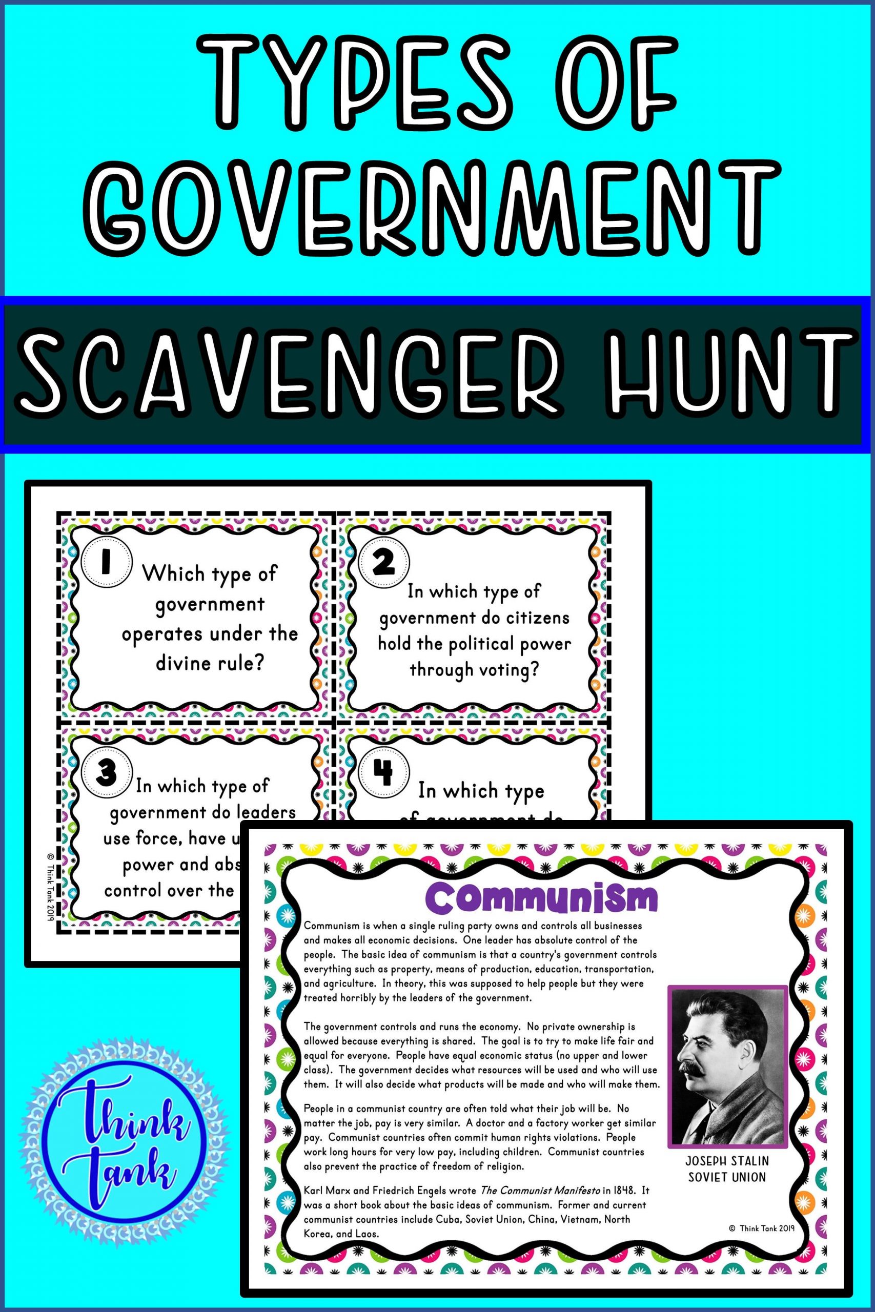 Forms Of Government Worksheet Types Of Government Scavenger Hunt forms Of Government