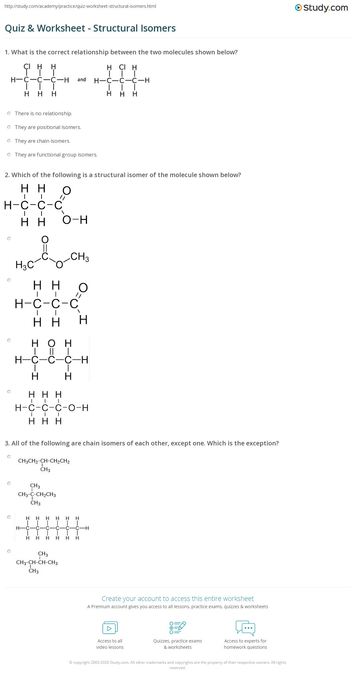 Functional Group Practice Worksheet Quiz &amp; Worksheet Structural isomers