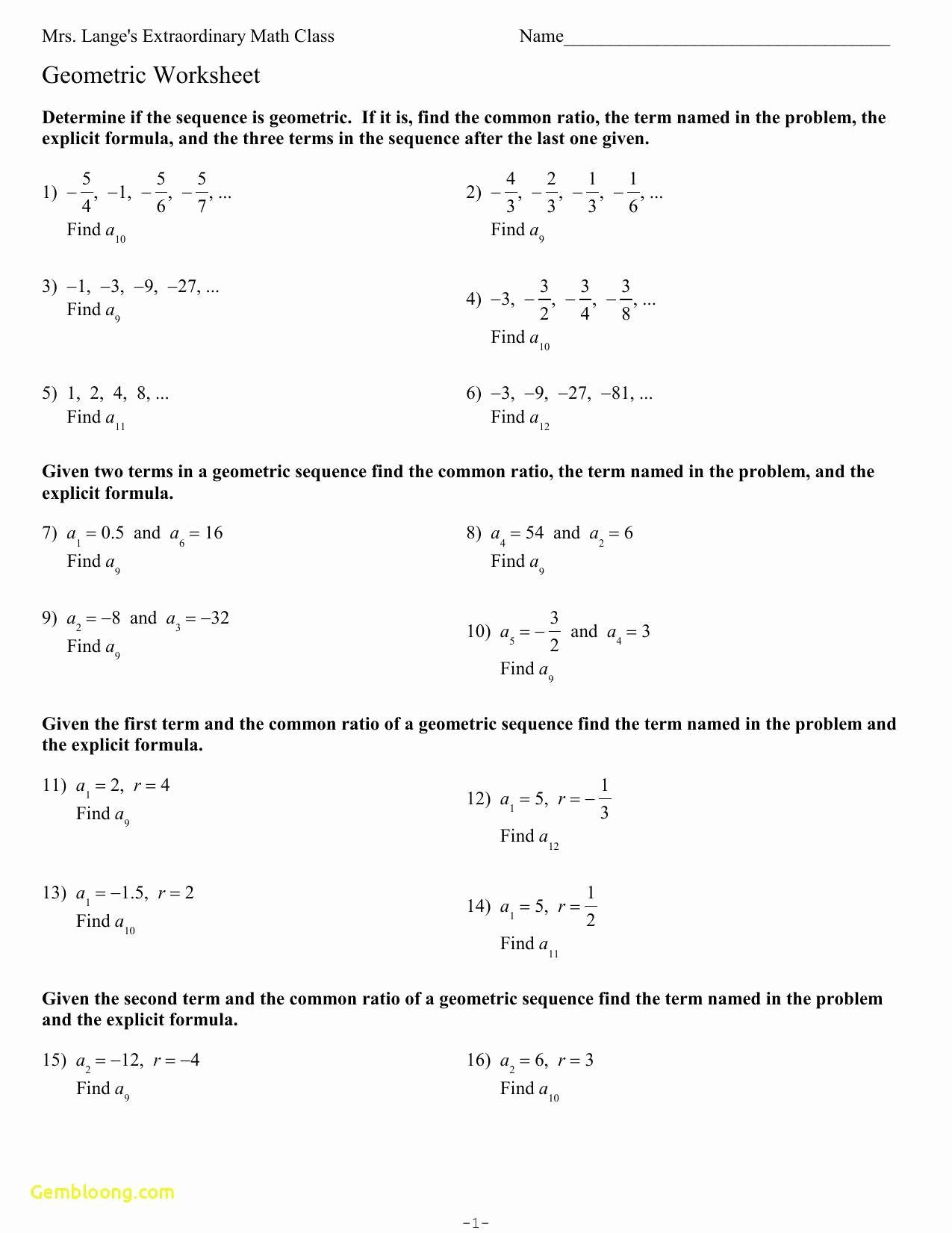 Geometric and Arithmetic Sequence Worksheet 50 Arithmetic Sequence Worksheet Answers In 2020 with